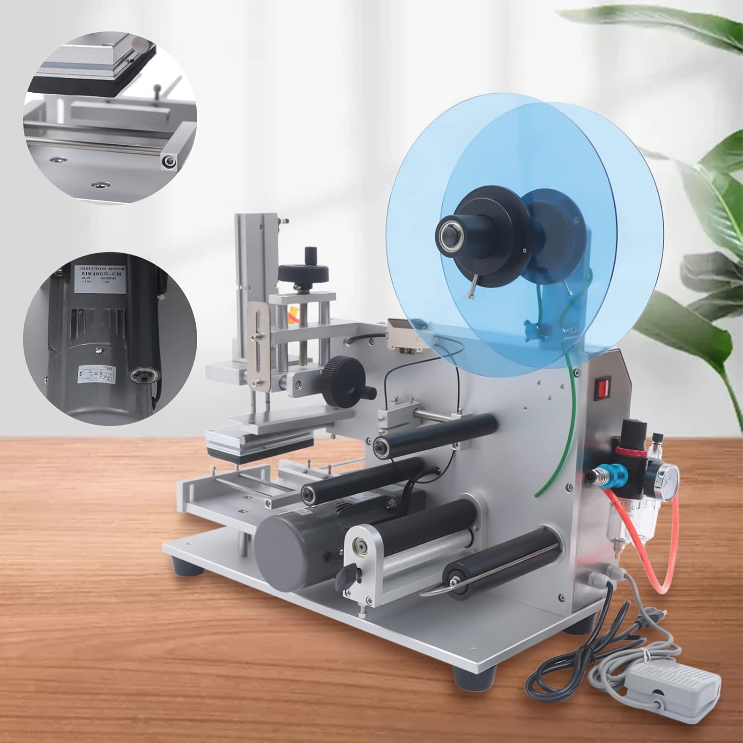 Semi-Automatic Square Bottle Labeling Machine, 20-40pcs/min Electric Bottle Label Applicator for Square Bottles, Squares Bottles Labeler Suitable for Diameter 0.7-4.5 inches