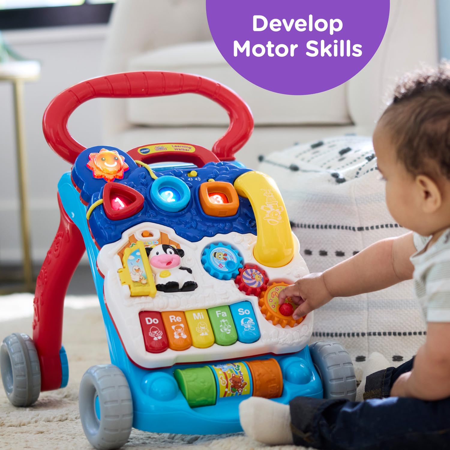 VTech Sit-to-Stand Learning Walker Frustration Free Packaging Blue product thumbnail 6