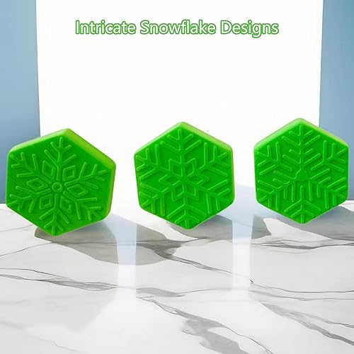 Miniatura 3 de Tadonyny Moldes de silicona hexagonales de copos de nieve para caramelo gomoso de chocolate, hoja de copo de nieve hexagonal para derretir moldes