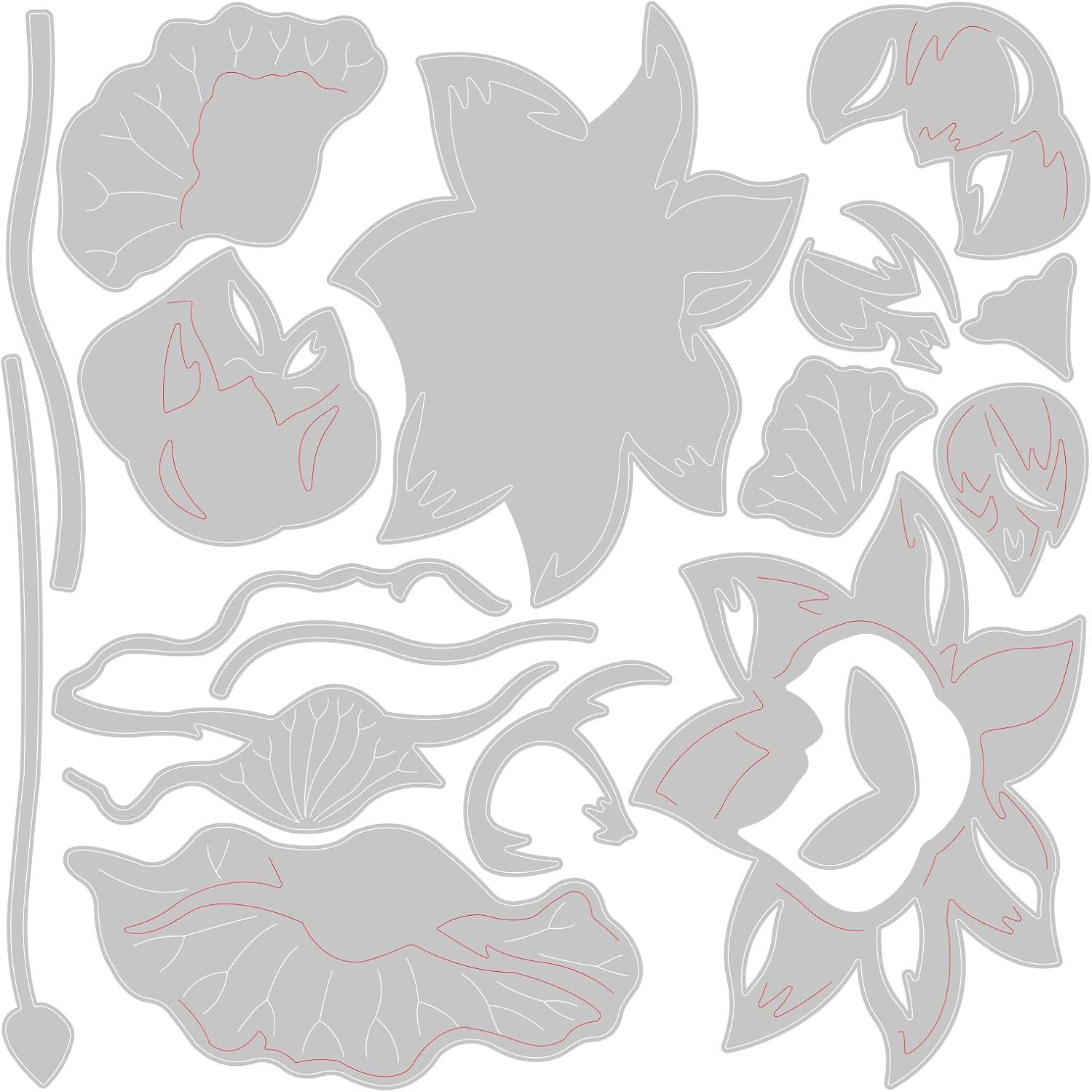 Sizzix Thinlits Die Set 7 Pack 664443, Floral Blossom by Jen Long, Multicolour, One Size - Image 3