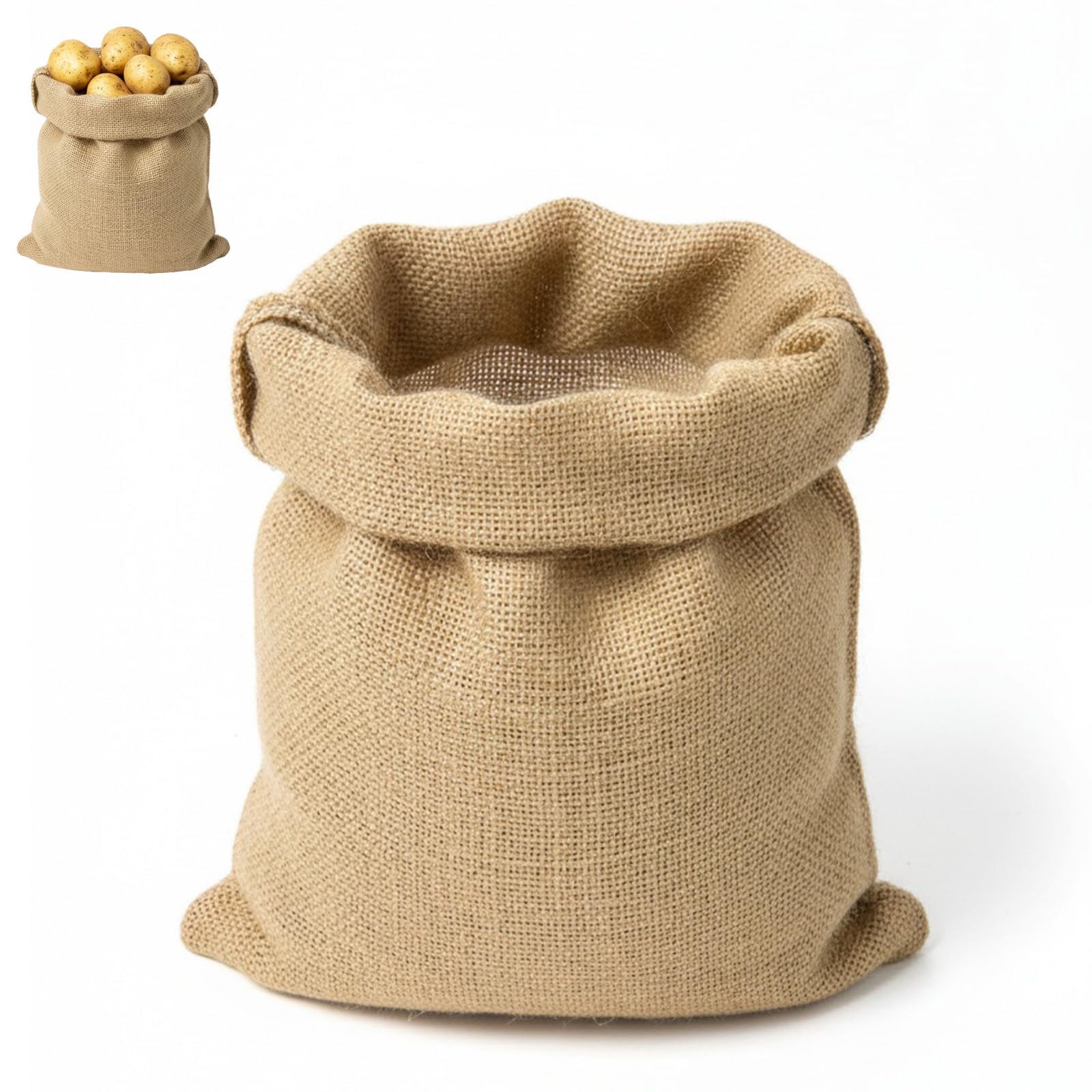 QFWFG Large Hessian Potato Storage Sack Breathable Jute Burlap Bag 40x60cm