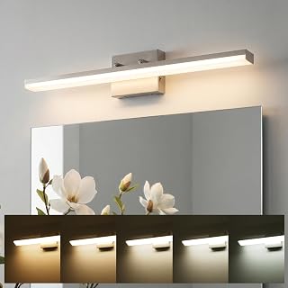 mirrea 32in 5CCT Brushed Nickel LED Vanity Lights for Bathroom Over Mirror