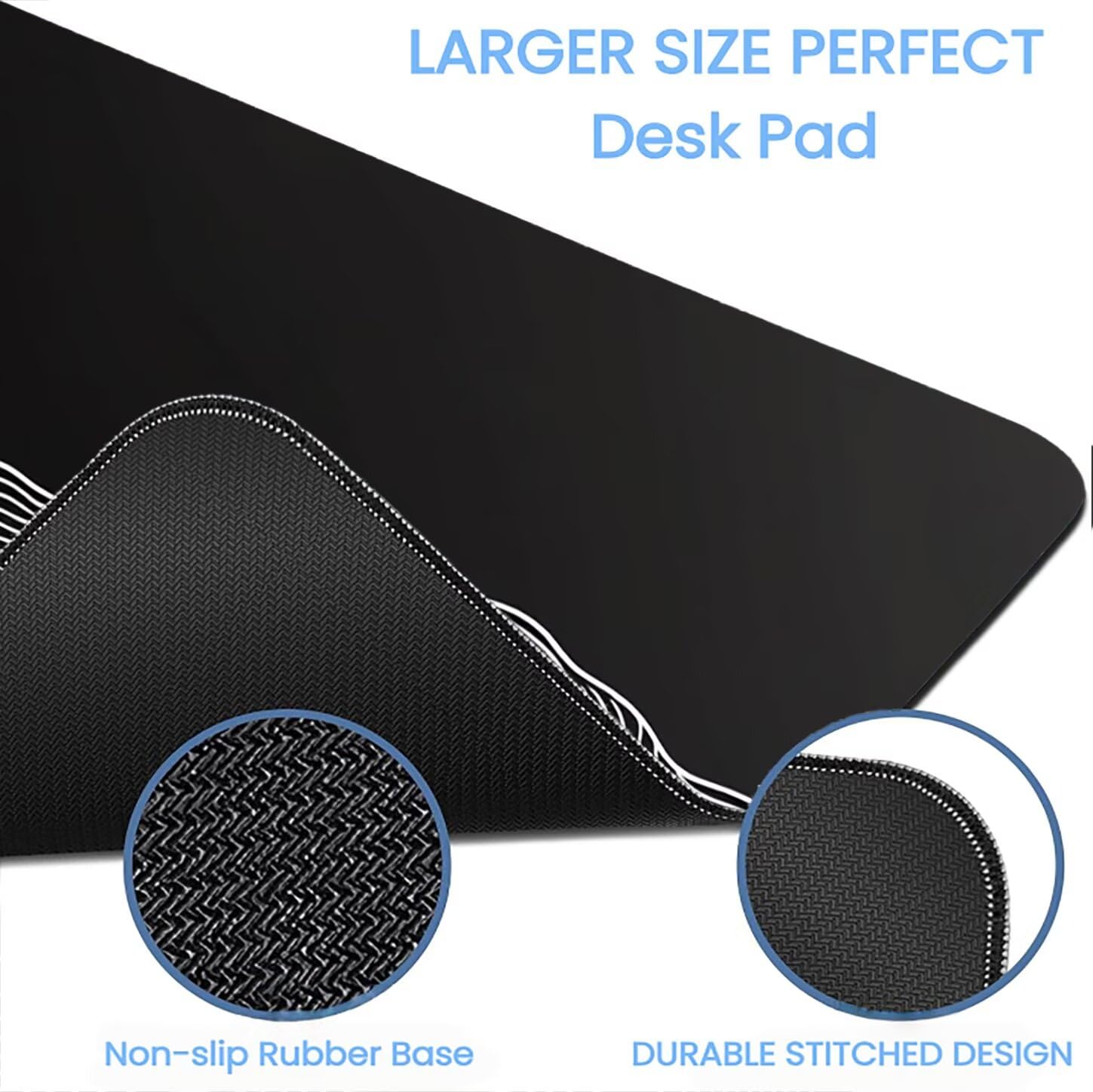 Lpfieonn Streifen Großes Schreibtischunterlage, XXL Schreibtischunterlagen, Schwarz XXL Wasserdicht Gaming Mousepad mit Vernähter Rand und Rutschfeste Gummibasis, für Hause/Büro 120x60cm PF-2011