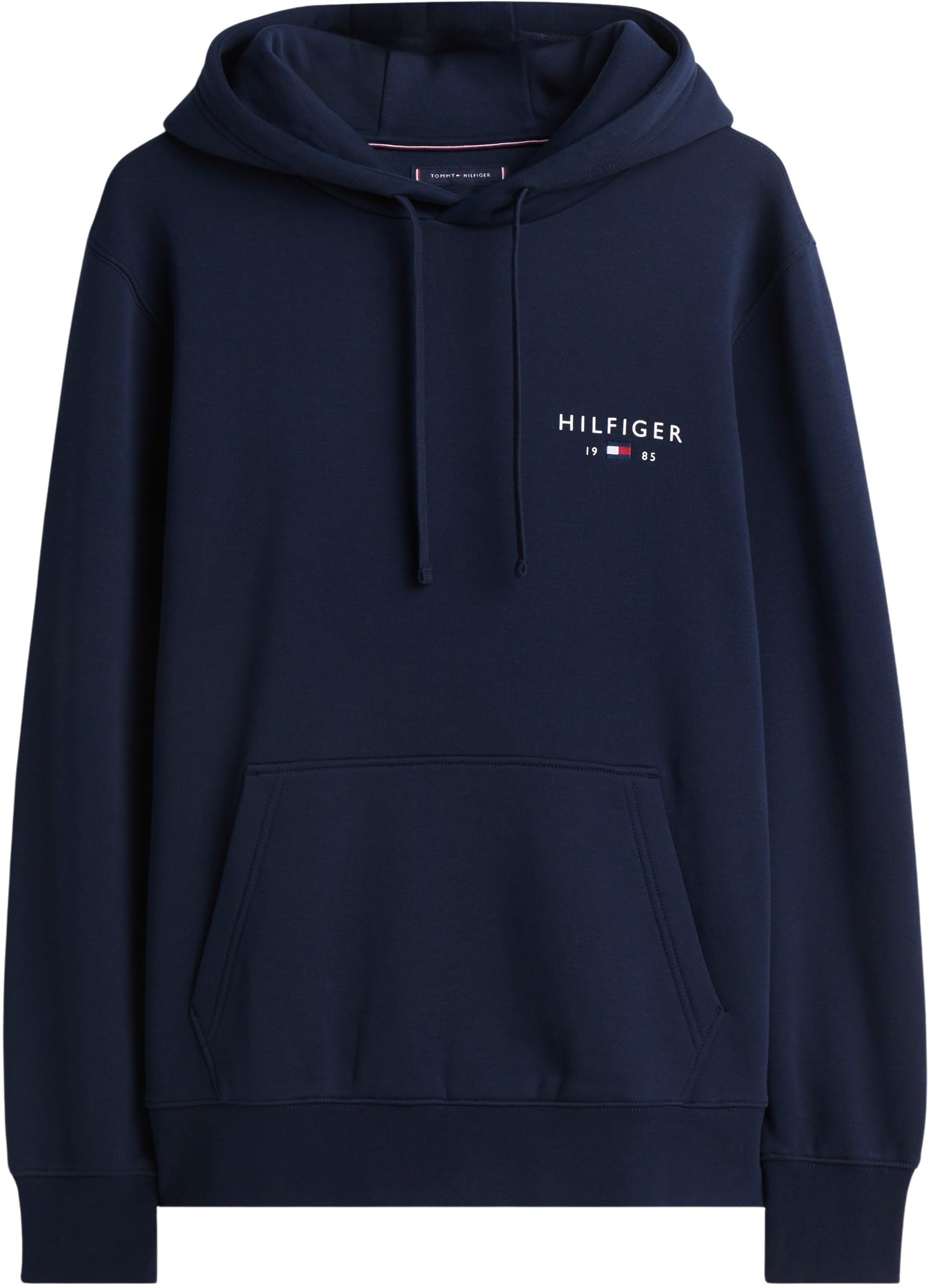 Tommy Hilfiger Męska bluza z kapturem BRAND LOVE SMALL HILFIGER MW0MW41429, niebieski, XL, Niebieski (pustynne niebo), XL