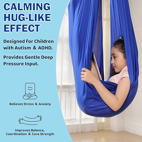 Miniatura 3 de Dikuyeel Columpio sensorial para niños en interiores, con necesidades especiales, columpio interior para TDAH, autismo, terapia sensorial con