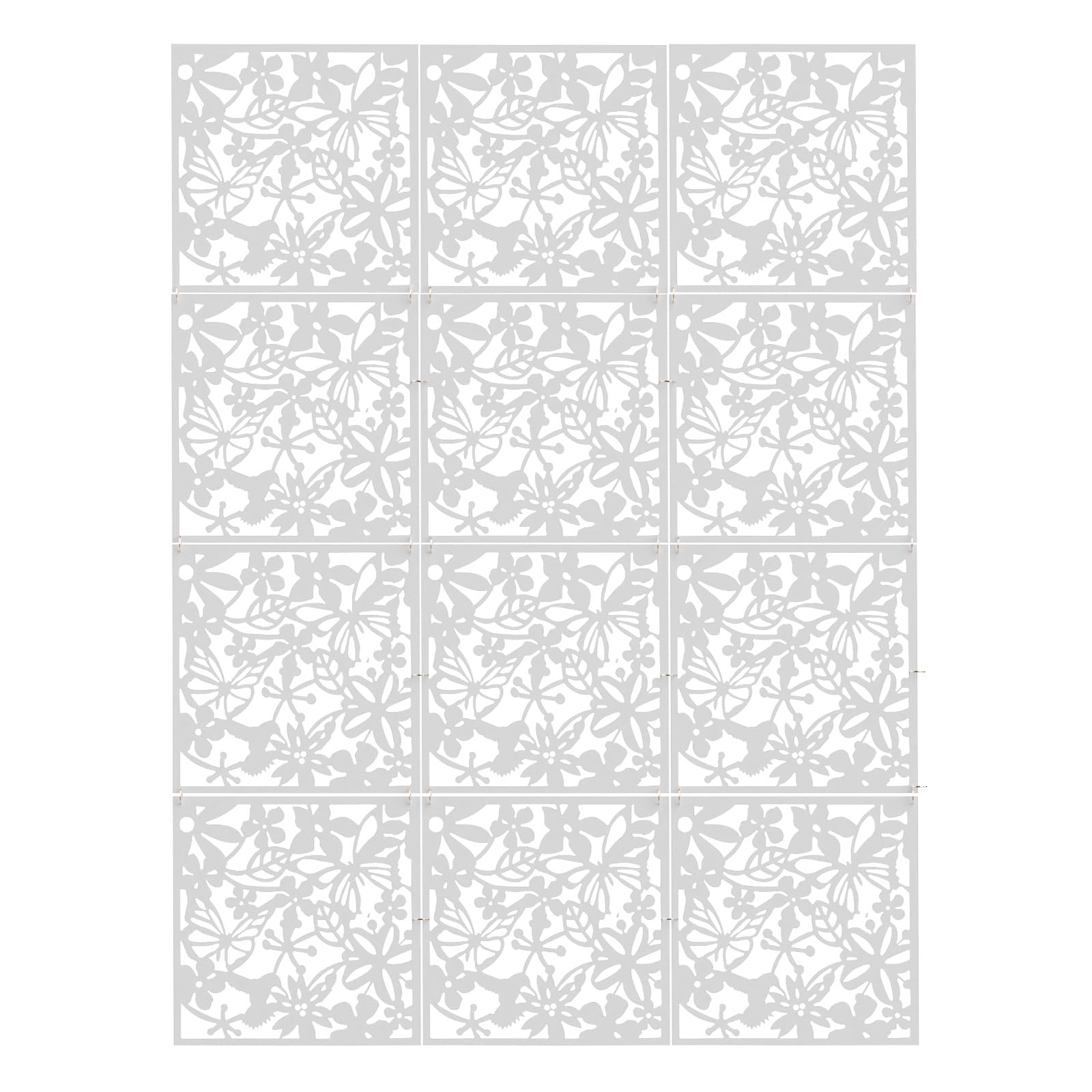 Kozivmo White Partitions Panel Screen Hanging Room Divider 12Pcs Hanging Room Divider Screen For Home, Livingroom, Bedroom, Kitchen, Dining Room, Hotel, Office & Bar Decoration
