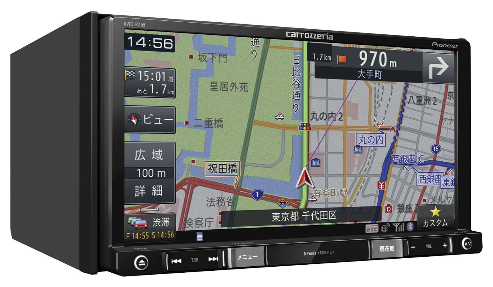 パイオニア AVIC-RZ303-3 ワンセグナビ.地図データバージョン2021 疎い