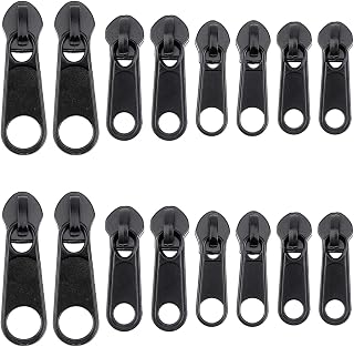 GORGECRAFT 32PCS 4 Sizes Zip Puller Replacement Plastic Slider Instant Clip Quick Fix Zip Kits Removable Fix Zipper Repair Kit Garment Accessories for Coats Jacket Luggage