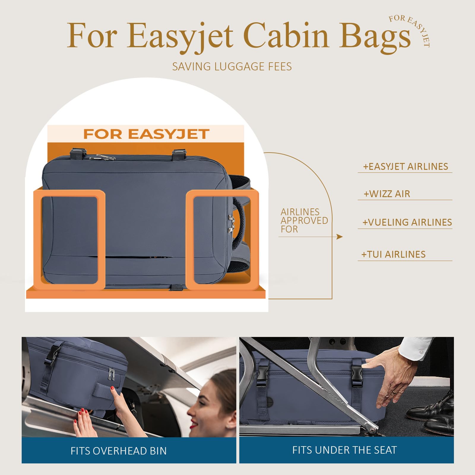 Zaino per Easyjet 45x36x20 Bagaglio a Mano per Easyjet Zaino da Viaggio Aereo Bagaglio a Mano Zaino 45x36x20 Zaino Cabina Cabin Bag