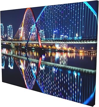 Amazon Co Jp Braksent アートパネル インテリア絵画 油絵 公園の湖と橋の夜景 ポスター イラスト キャンバスアート 壁飾り 壁掛け おしゃれ 寝室 装飾画 風景画 Hd写真 モダン的な部屋飾り 新築お祝いに最適 30x40cm ホーム キッチン