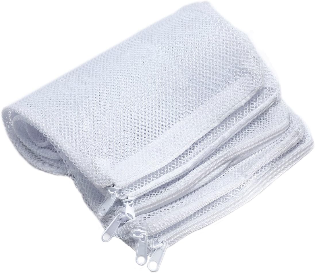 FUNLAVIE Aquarium Filter Nylon Mesh Bags 20pcs Filter Media Net Bag Zipper - 15x 20cm