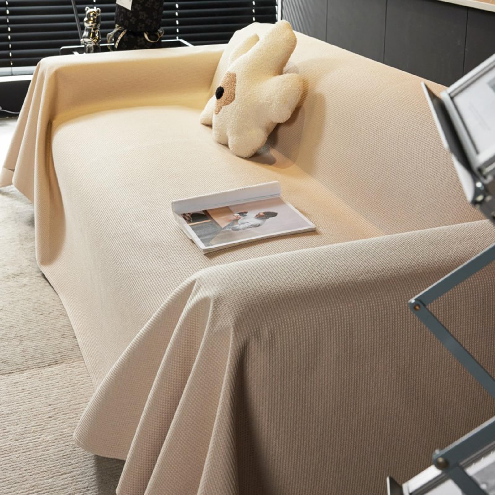 Grande copridivano impermeabile – coperta antiscivolo per la protezione, cachi, 190 x 150 cm, perfetta per proprietari di casa e animali domestici