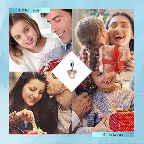 Miniatura 6 de Dijes de plata de ley 925 de dibujos animados de pato, ratón, oso, elefante, dragón chino, cuentas colgantes para pulseras y collares, joyería para