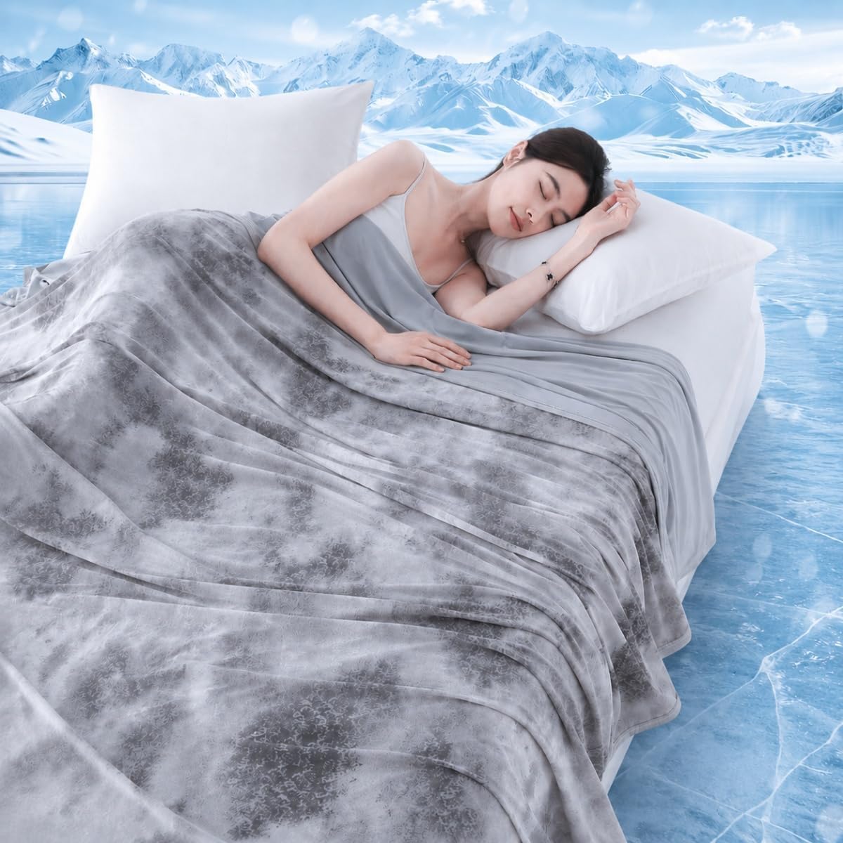 JvFbjLF Blanket – Ice-fibre, Cooling & Cover(Grey)