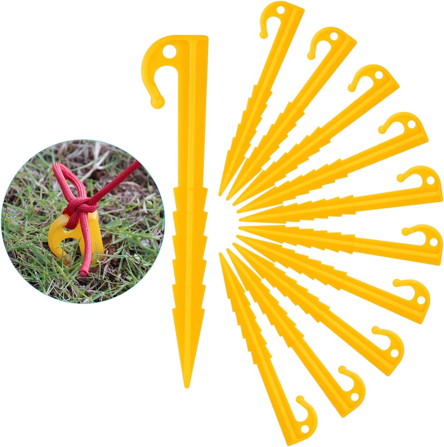 20 Pièces Piquets de Tente en Plastique, 14.5cm Sardines Tente Camping