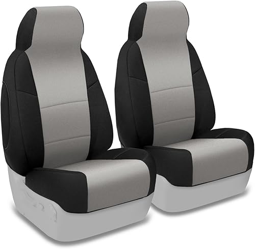 Cubierta para asiento delantero 5050 con ajuste personalizado para determinados modelos de Nissan Frontier Neosupreme (gris con lados negro)