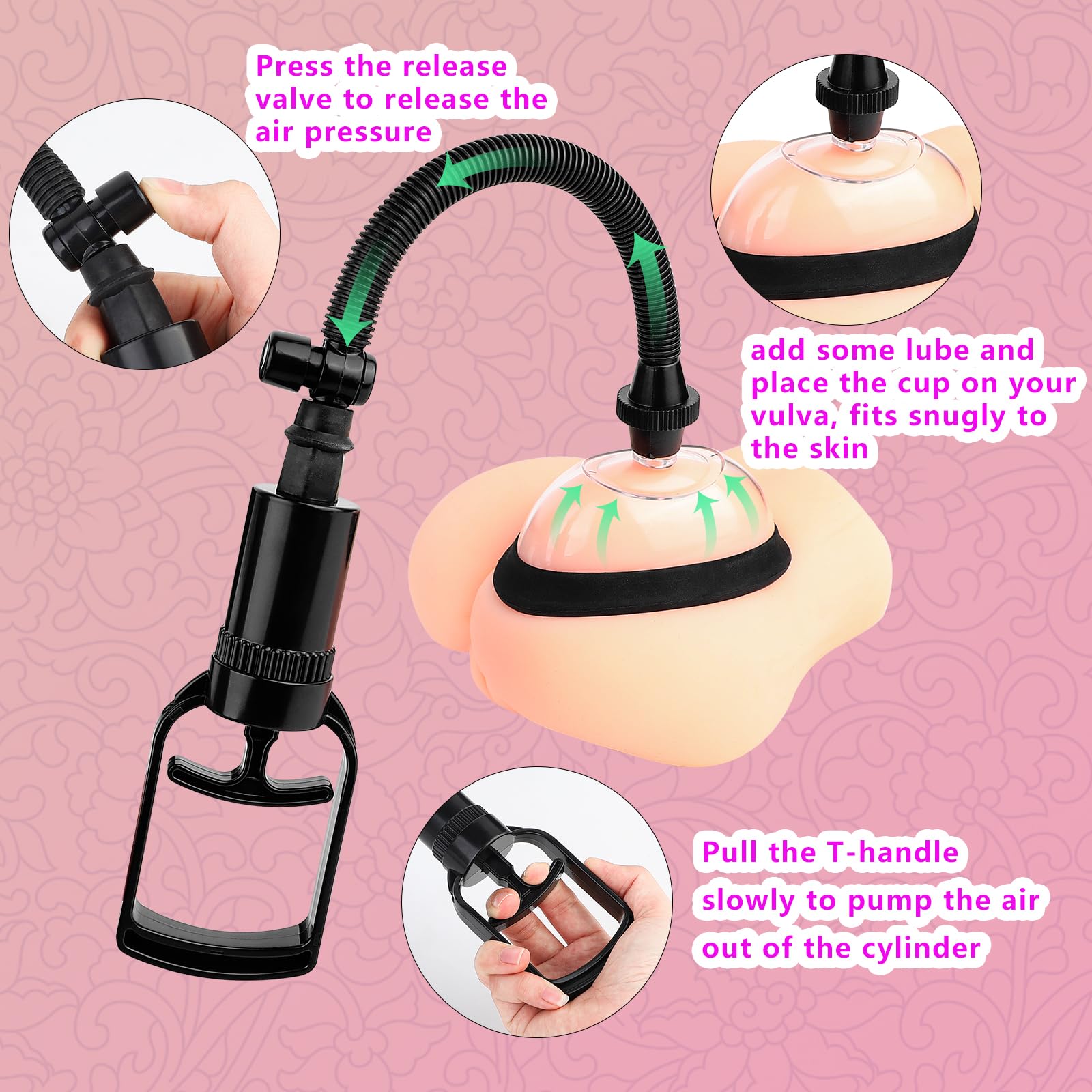 Pompe à Vide Manuelle pour Clitoris et Vagin - Stimulateur Féminin Intensifié, Plaisir Sexuel Accru, Aspiration Puissante, Sensibilité Augmentée, Outil de Plaisir pour Femmes