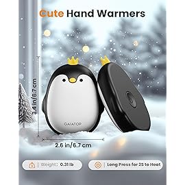 Gaiatop Magnetic Hand Warmers Rechargeable 2 Pack, 3 Settings Cute Pocket Penguin, Fast Hot Hands Reusable Portable Electric Heater for Camping Hunting Golf, Stocking Stuffers Gifts for Women Men