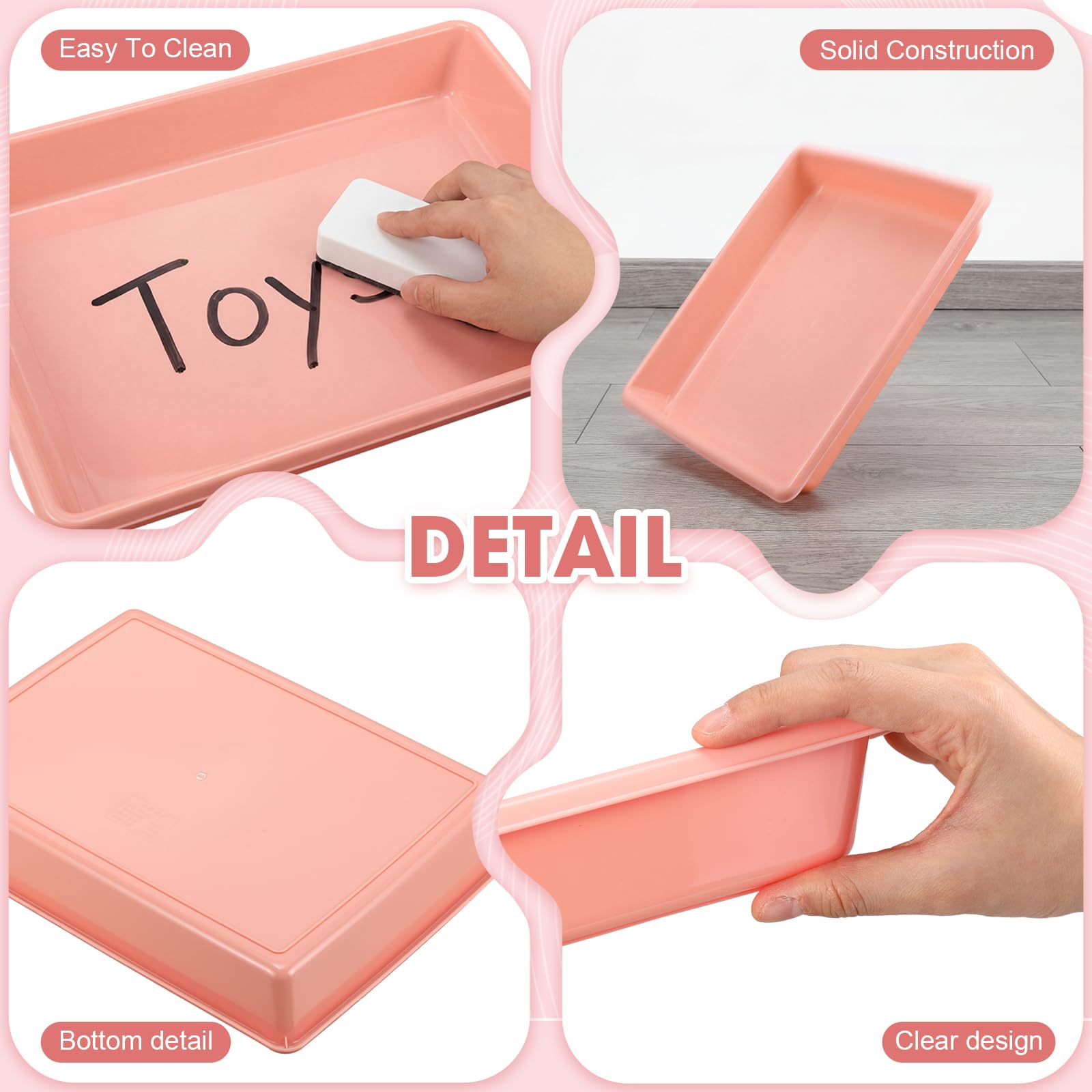 Maitys 15 bandejas de plástico para actividades artísticas de 14.57 x 10.63 x 1.77 pulgadas, organizador de manualidades, bandeja de almacenamiento para niños, escuela, aula, proyectos de bricolaje