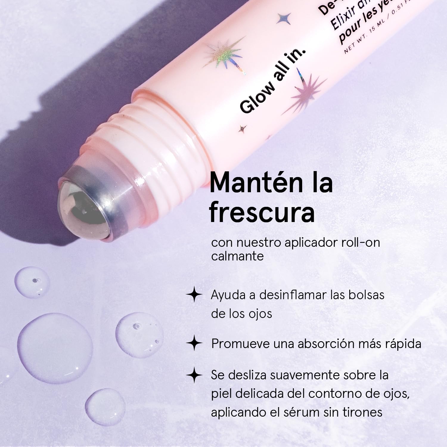 grace & stella Contorno de Ojos Roll On Antiojeras - Sérum Retinol y Cafeína Ojos, Líneas de Expresión y Arrugas - Tratamiento Hidratante Iluminador - Producto Vegano No Testado en Animales (15ml)