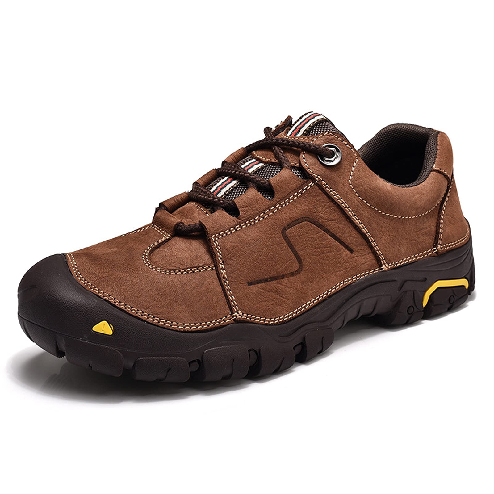 Zapatos Senderismo Cuero, Zapatos Casuales Caminar Hombres, Zapatos De Trekking De Montaña Antideslizantes con Cordones para Deportes Al Aire Libre para Todas Las Estaciones