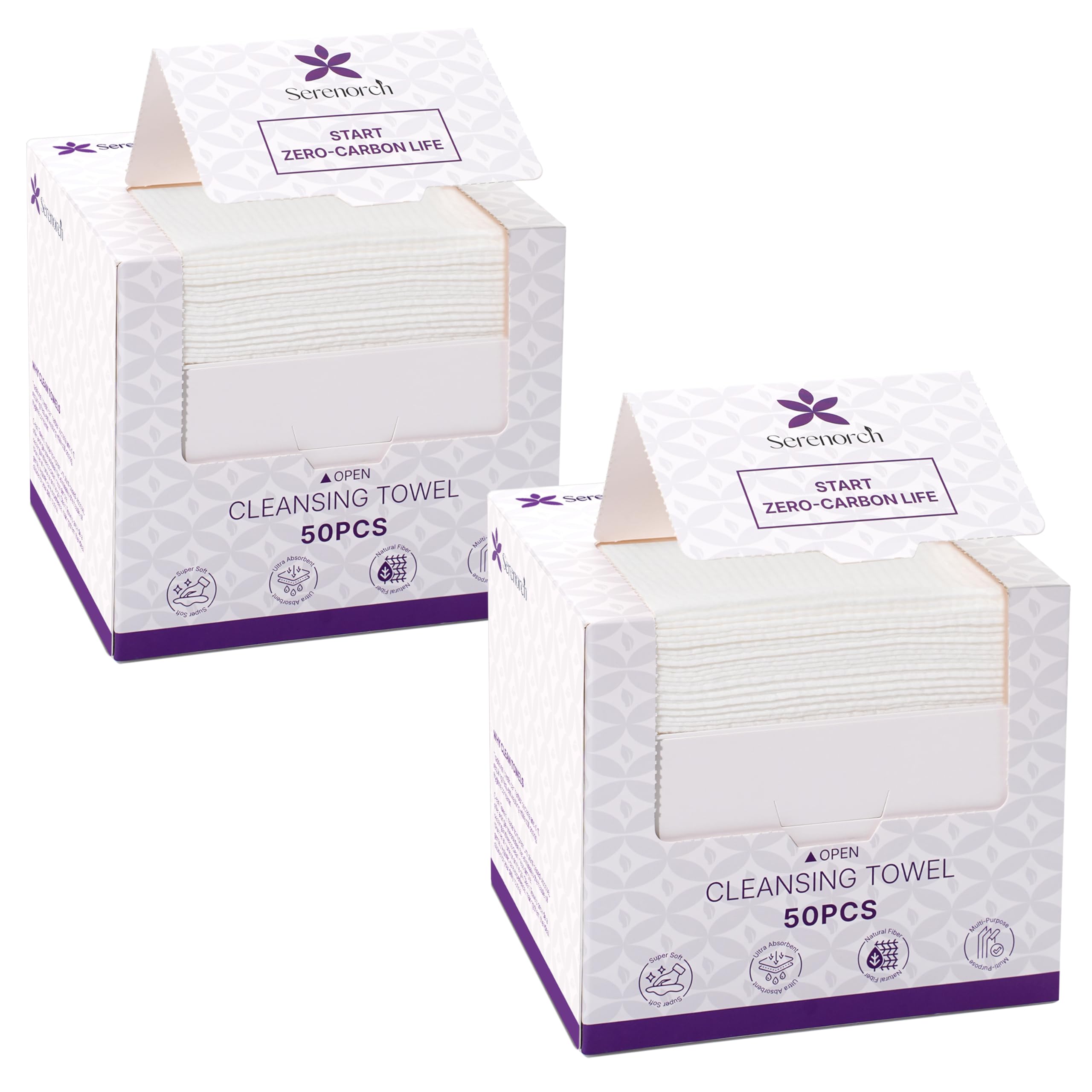 Serenorch Disposable Biodegradable Face Towels,10"×12" Extra Large