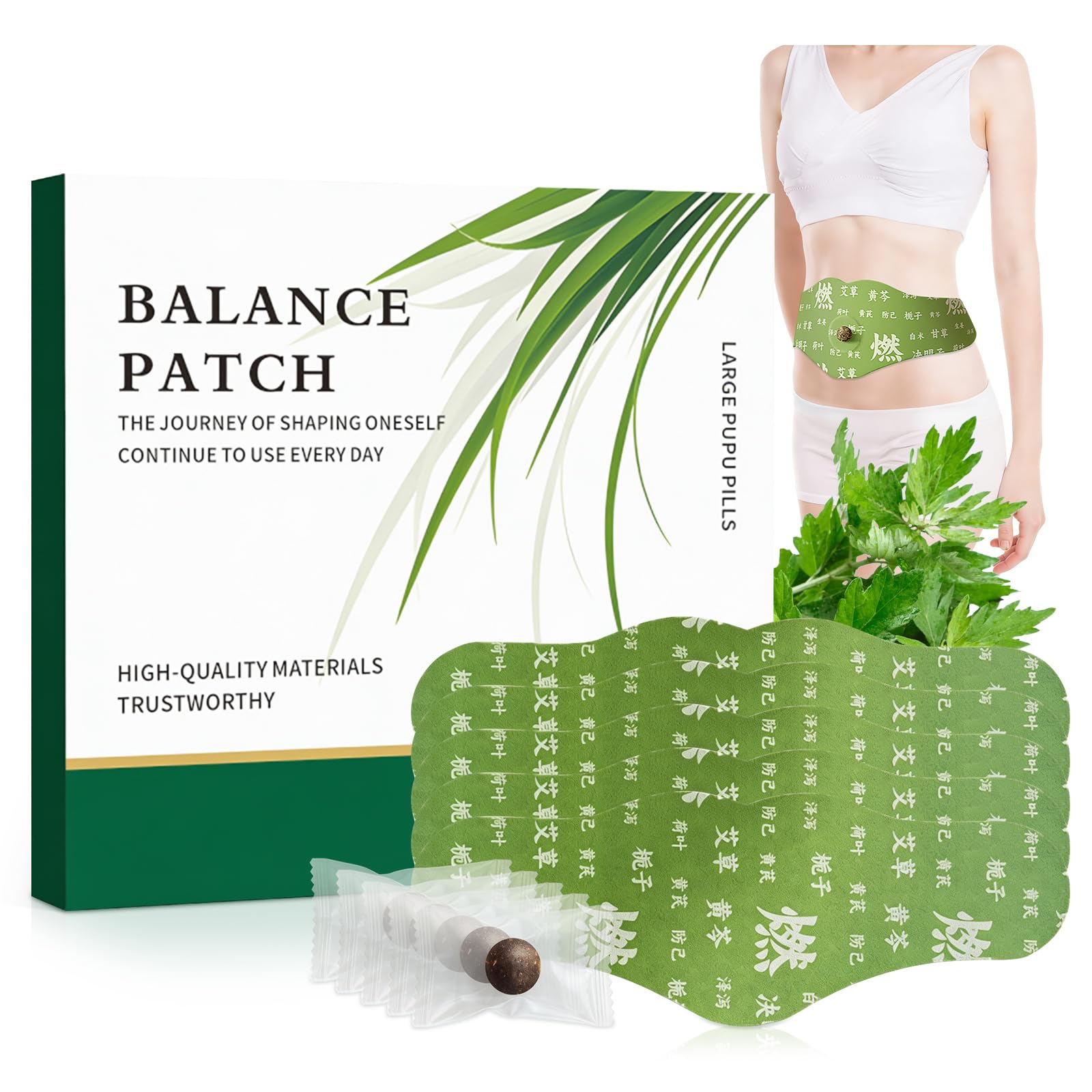 Βότανο Patch Pad Ισορροπία – Mugwort Βότανο Navel Patches για εμμηνορρυσιακό Cramp Relief, Υποστήριξη Μειωμένη Εμφάνιση, Προώθηση της Κοιλιακής Άνεσης Μη Ερεθιστικό Σχεδιασμός 1 Κουτιά 5 Κομμάτι (1 Κουτί)