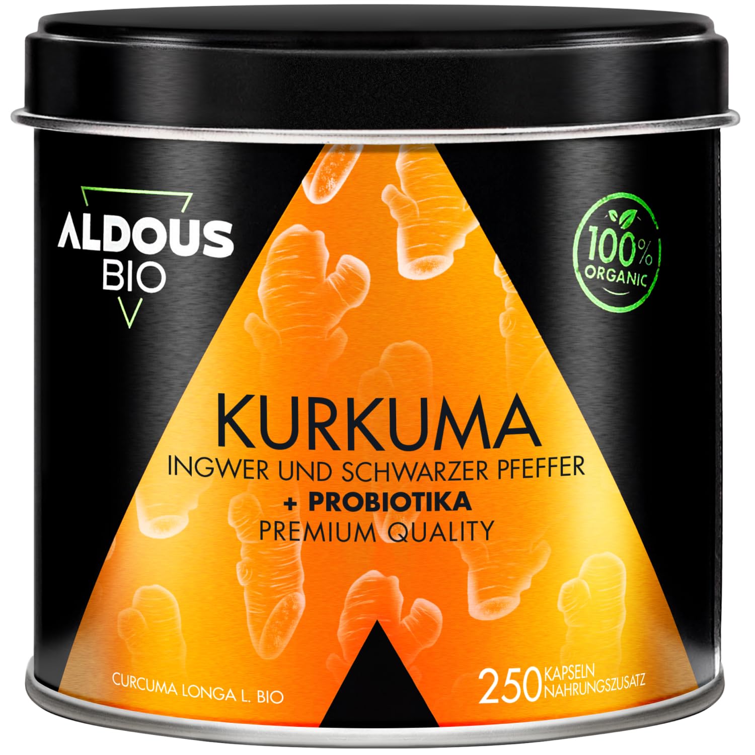 BIO Kurkuma Kapseln + Probiotika mit Ingwer und Schwarzem Pfeffer - 250 Stück - 1460mg - Kurkuma Kapseln mit Curcumin und Piperin - Natürliche Entzündgunshemmende Wirkung - Zertifizierte Bio Qualität