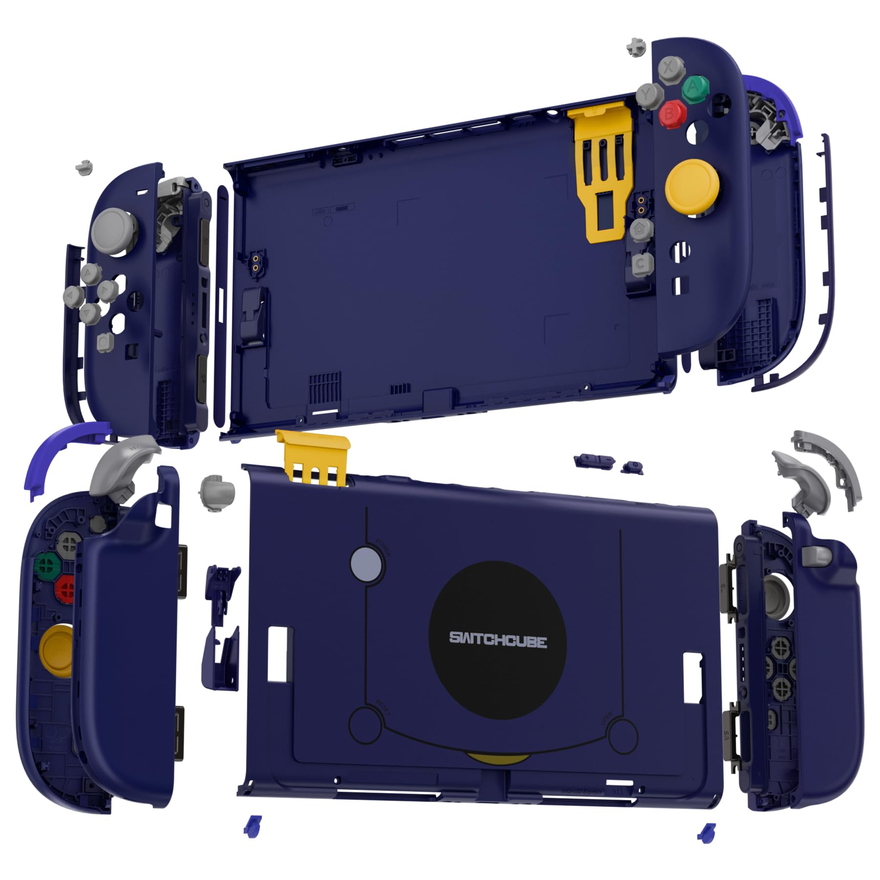 eXtremeRate DIY-Ersatz Full Gehäuse & Tasten für Nintendo Switch 2 Konsole, Deluxe Version Custom Faceplate/Rückplatte/Joy Con Shell Set