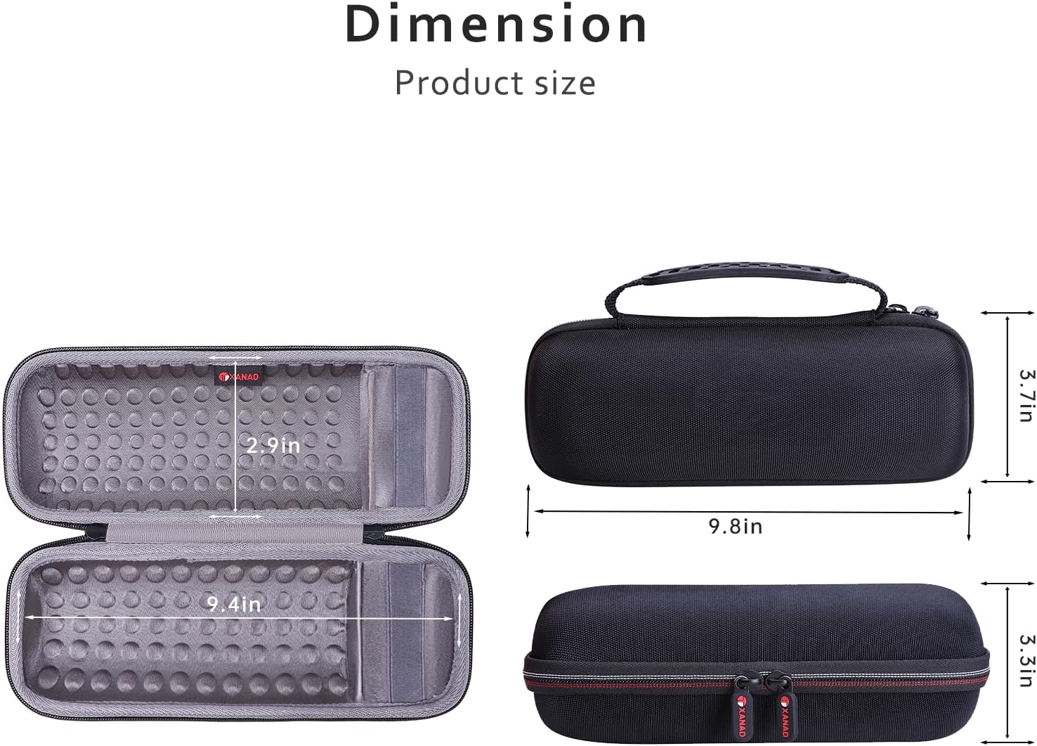 XANAD Case for JBL Flip 4/3 or Flip Essential 2/1 or Sonos Roam 2/1 Waterproof Portable Bluetooth Speaker Speaker Hard Storage Carrying Protective Bag Grey - Image 3
