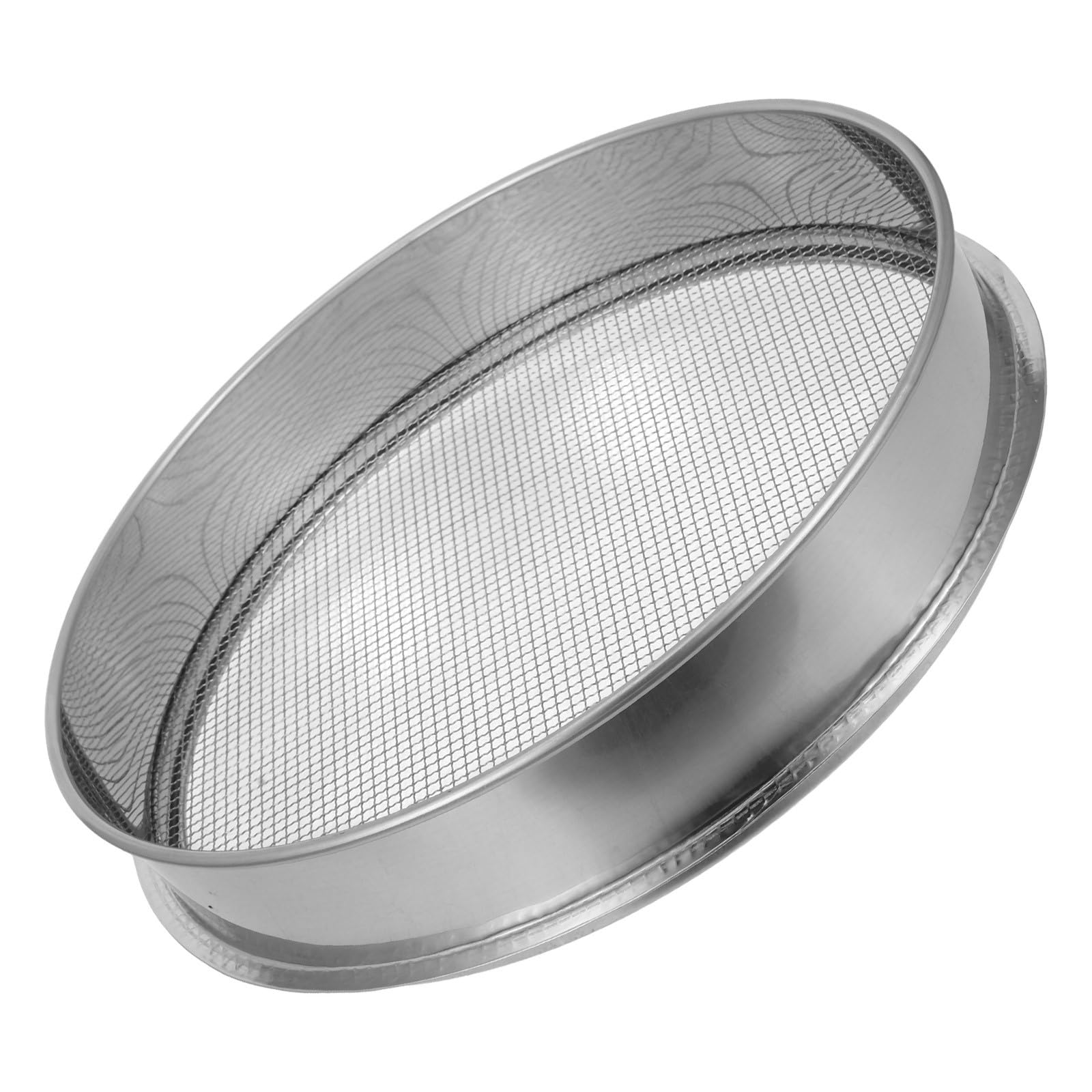 Tamis de Jardin en Acier Inoxydable 30cm, Filtre à Terreau Rond Maille 4mm 6 Trous, Passerelle Gravier Compost Sable Outil Tamisage pour Terre Cailloux Semis Plante