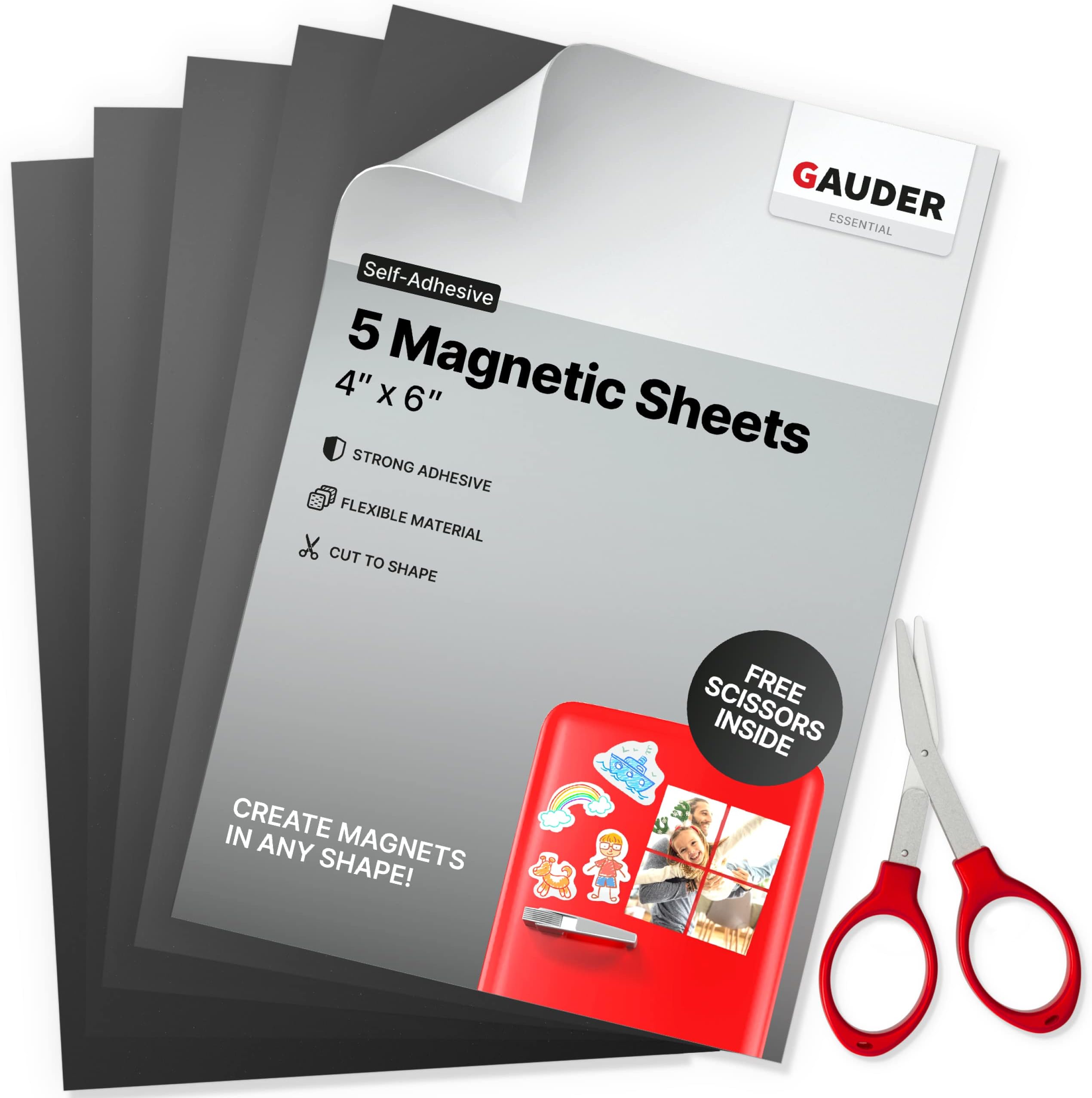 Amazon.com: Large Magnetic Sheets with Adhesive Backing Flexible Strong ...