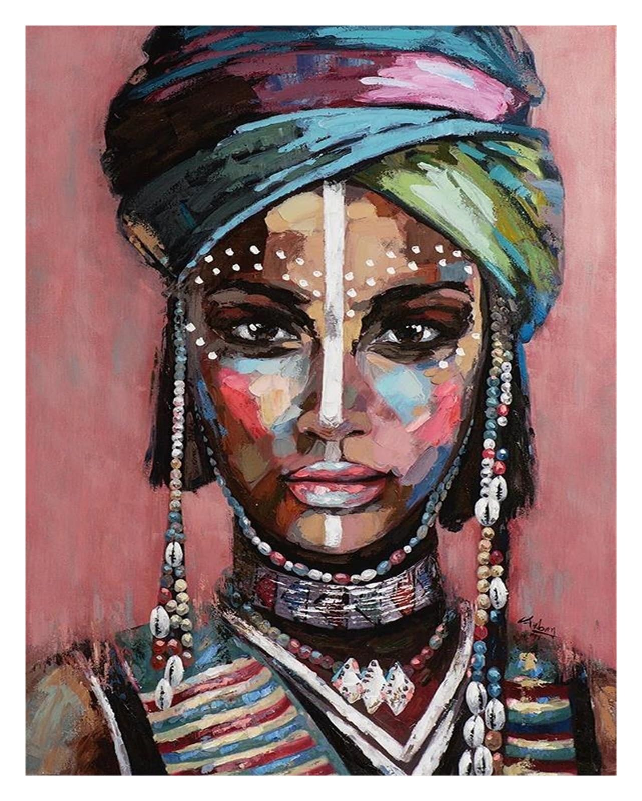 Toile abstraite femmes africaines peinture salon haute définition