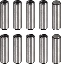 uxcell M4 Internal Thread Dowel Pin 10pcs 6x20mm Chamfering Flat Carbon Steel Cylindrical Pin Bed Bookshelf Metal Devices Industrial Pins