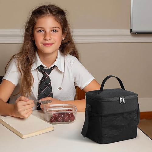 Miniatura 4 de MIER Lonchera térmica para niños y adultos, bolsa de almuerzo portátil con correa para el hombro, a prueba de fugas, ligera, hielera para el