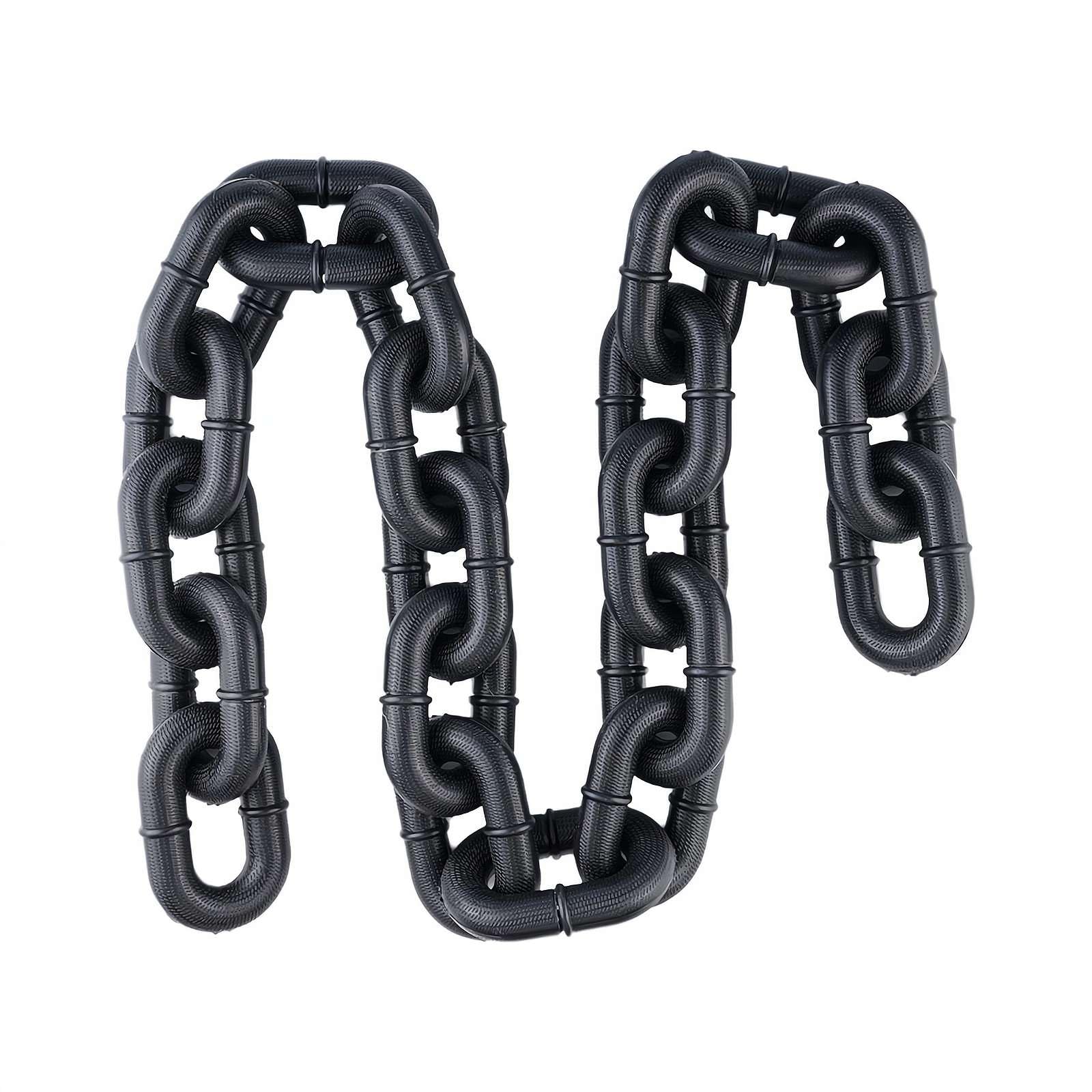 Funny Oversized Plastic Chain Leash -75-Inch for Small Dogs & Cats – Lightweight Walking Lead for Chihuahua, Poodle, Puppies, Kittens – Humorous Pet Accessory (Black L)