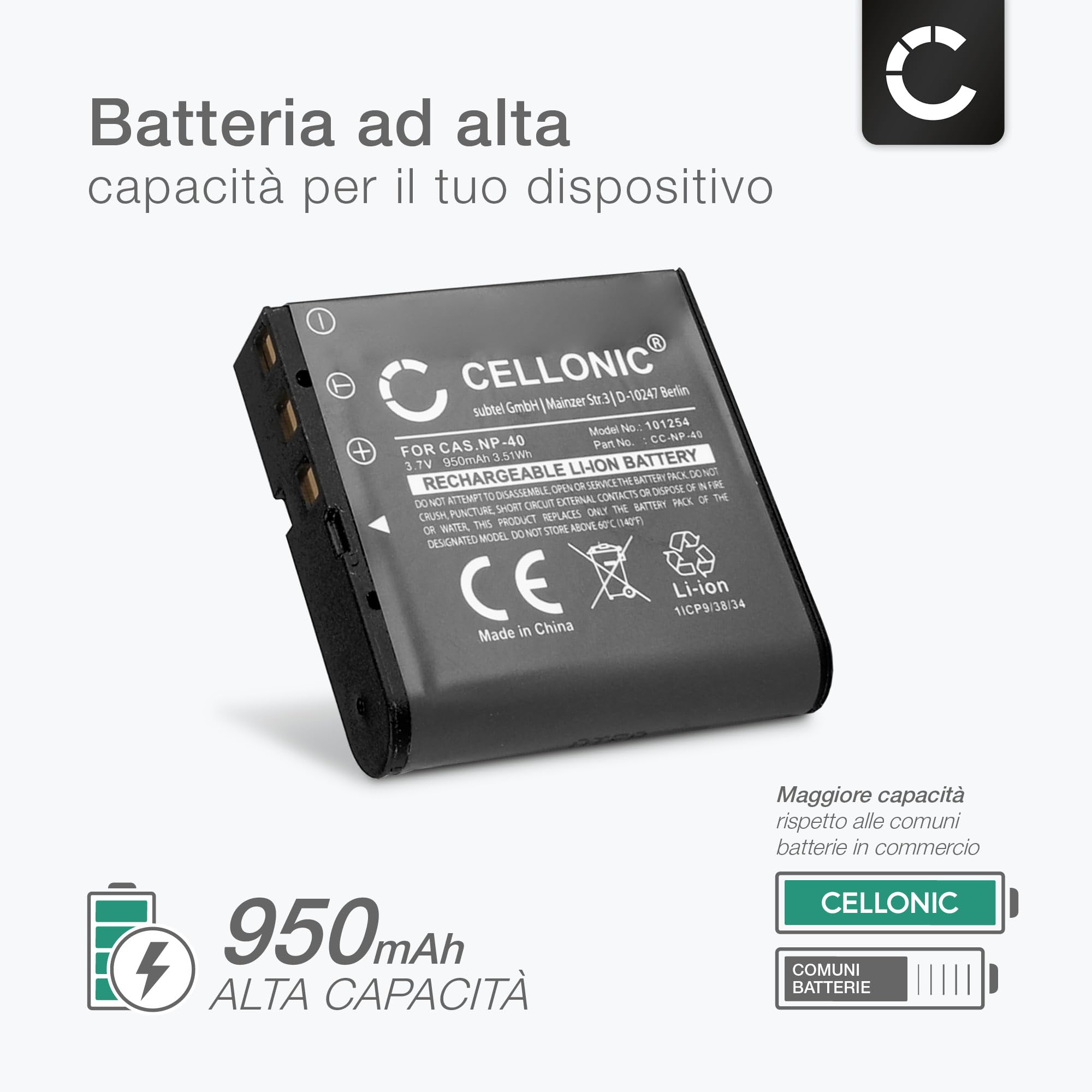 CELLONIC 2x Batteria per Fotocamera Compatibile con Kodak PixPro AZ528, PIXPRO AZ421, PIXPRO AZ422, LB-060 – (950mAh, 3.7V) + Caricabatteria