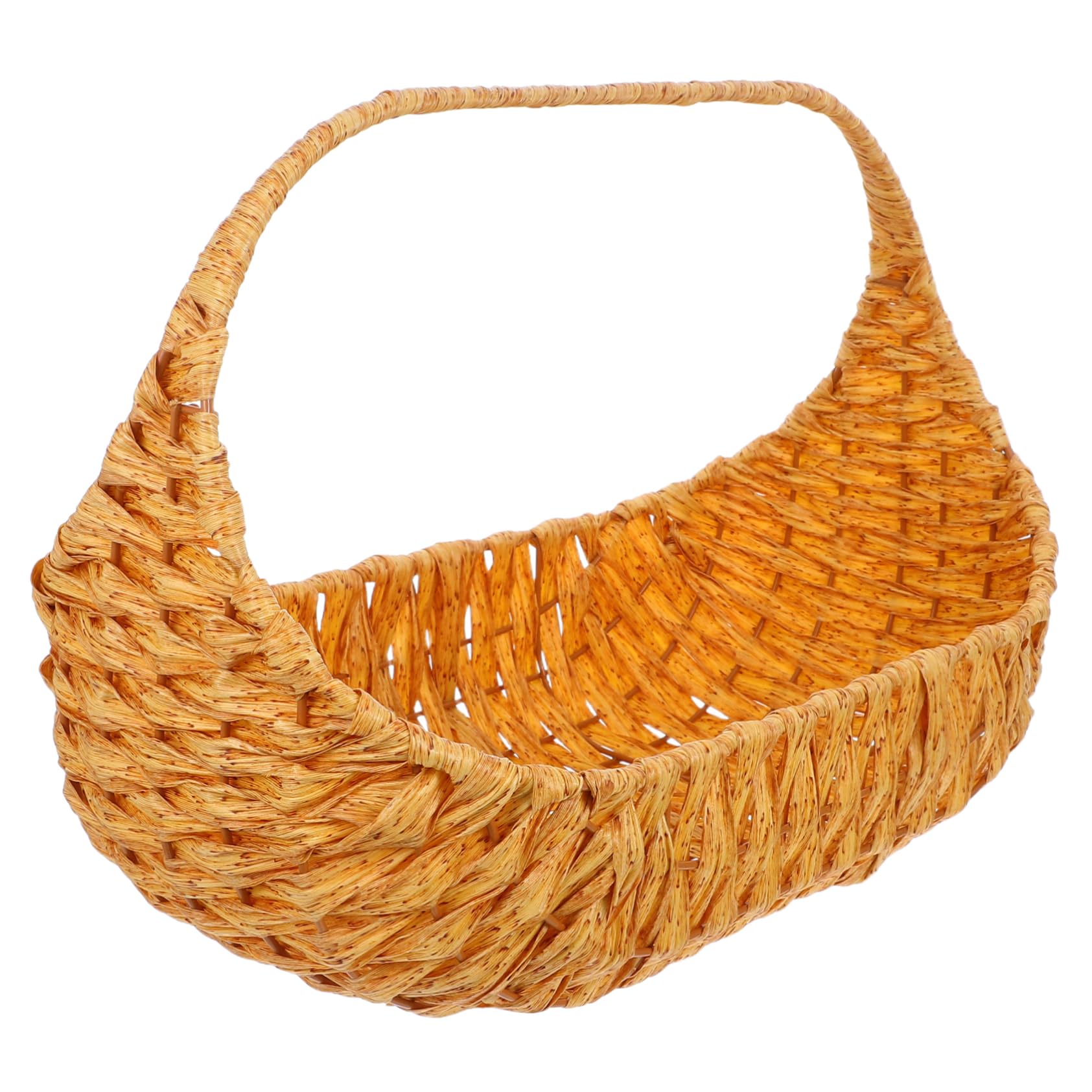 Ciieeo Cestino Da Picnic Intrecciato a Mano Cestino Multiuso Per Frutta E Verdura Organizer Portatile Per Raccolto Di Fiori Decorativo Per Uso Esterno