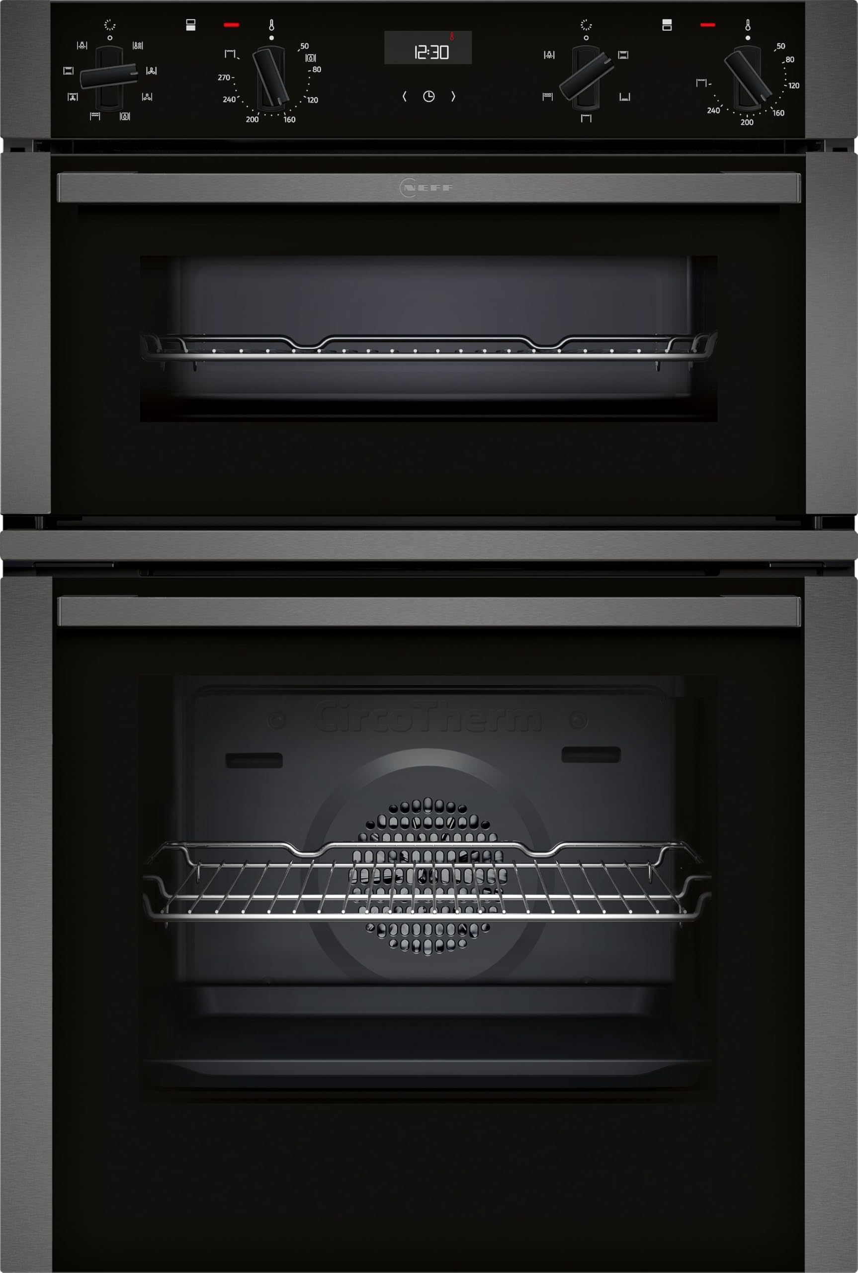 Neff U1ACE2AG3B 59.4cm Built In Electric Double Oven - Graphite Grey