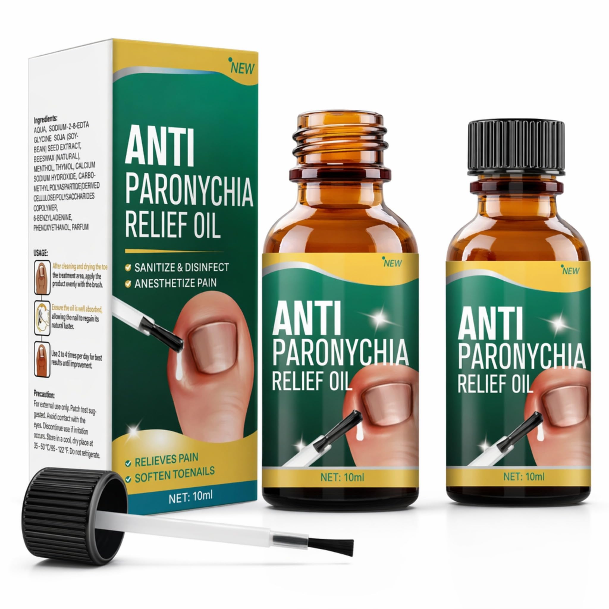 Anti Paronychia Relief Oil, 10ml, Natural Nail Treatment for Pain Relief and Disinfection, 10ML (Pack of 2)-picture-15