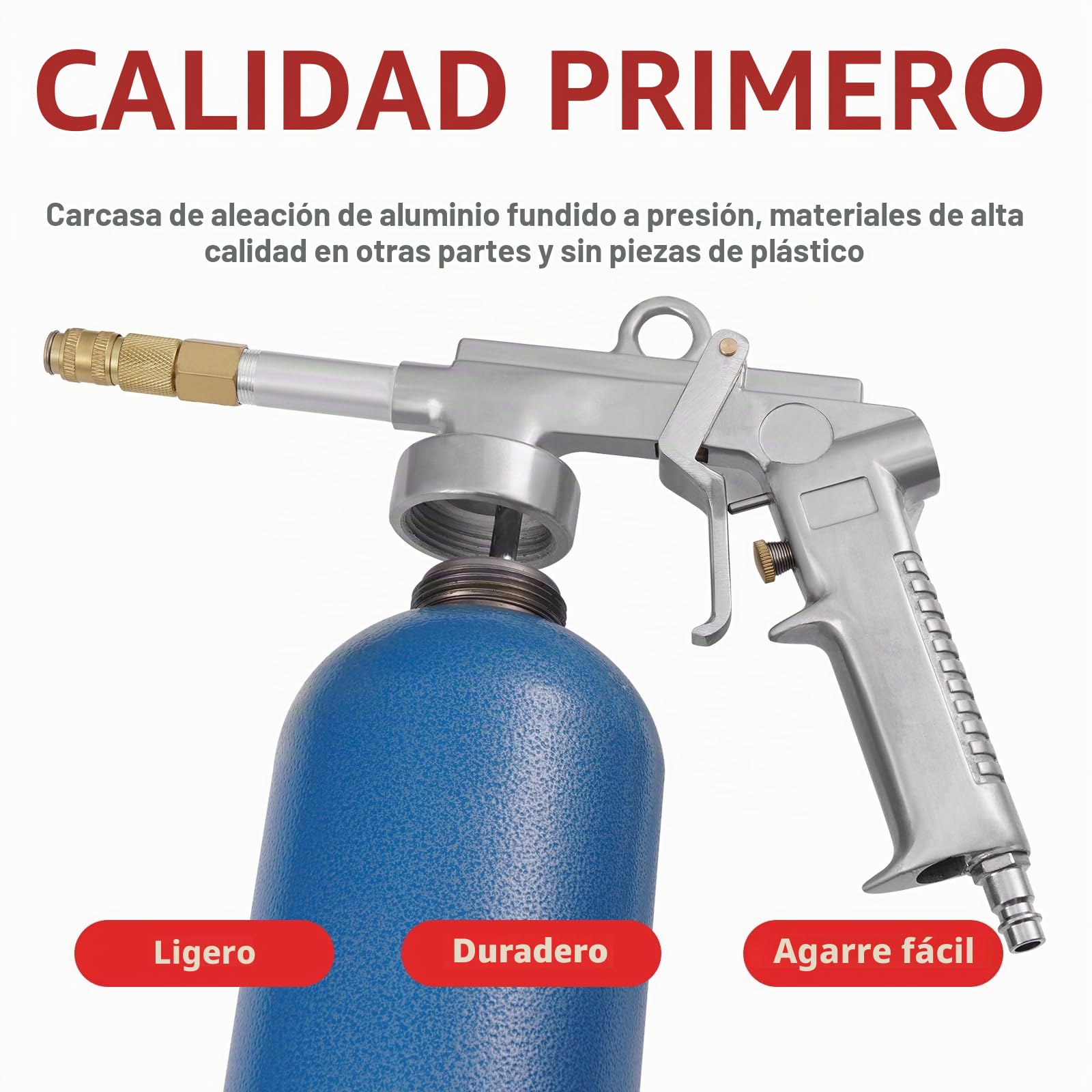 Pistola de vaso a presión con depósito de 1100 ml de acero resistente, 4-6 bar, entrada de aire de 1/4", pistola hueca para sellado de huecos, pistola de protección contra la corrosión