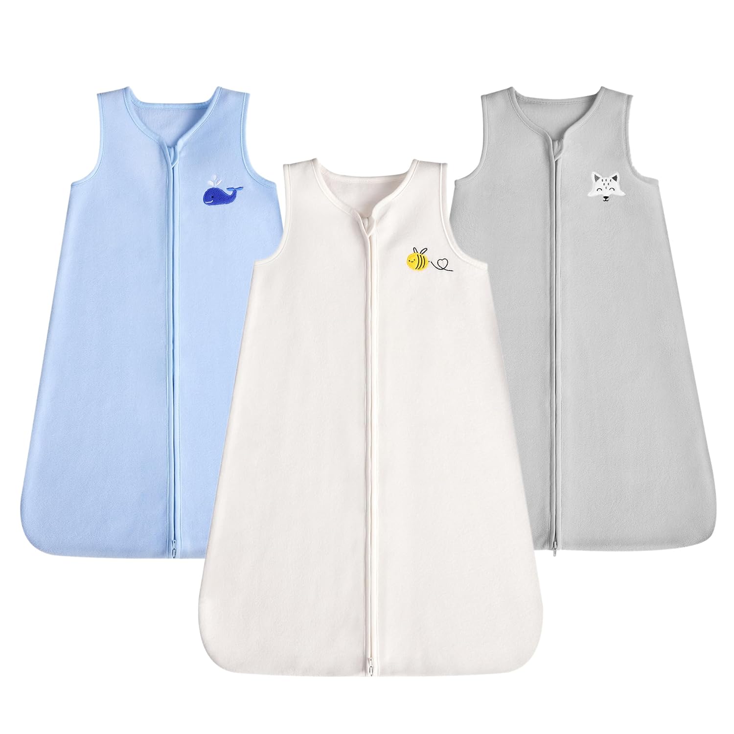 DaysU Micro Fleece Baby Sleep Sack 12-18 Months, 1.0 TOG Baby Sleeping Bag Sleeveless with 2-Way Zipper, Baby Wearable Blanket for Boy Unisex, 3 Pack DaysU Micro Fleece Baby Sleep Sack 12-18 Months, 1.0 TOG Baby Sleeping Bag Sleeveless with 2-Way Zipper, Baby Wearable Blanket for Boy Unisex, 3 Pack