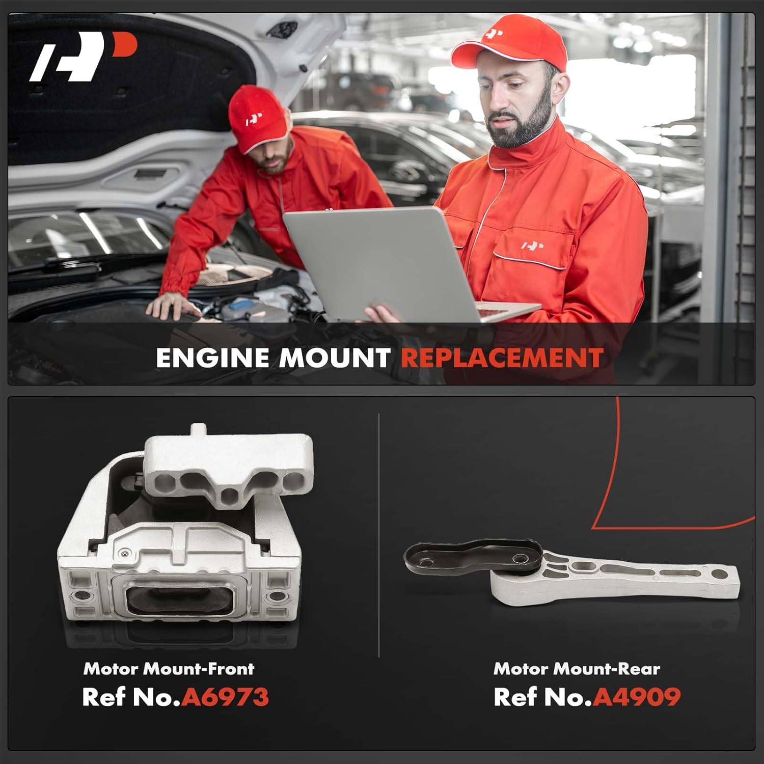 A-Premium Front and Rear Engine Motor Mount Kit Compatible with Volkswagen Passat 2006-2010, Passat CC 2009-2010, CC 2009-2017 & Audi TT 2008-2009, 2.0L, 2-PC Set, Replace# 1K0199262M, 3C0199855J