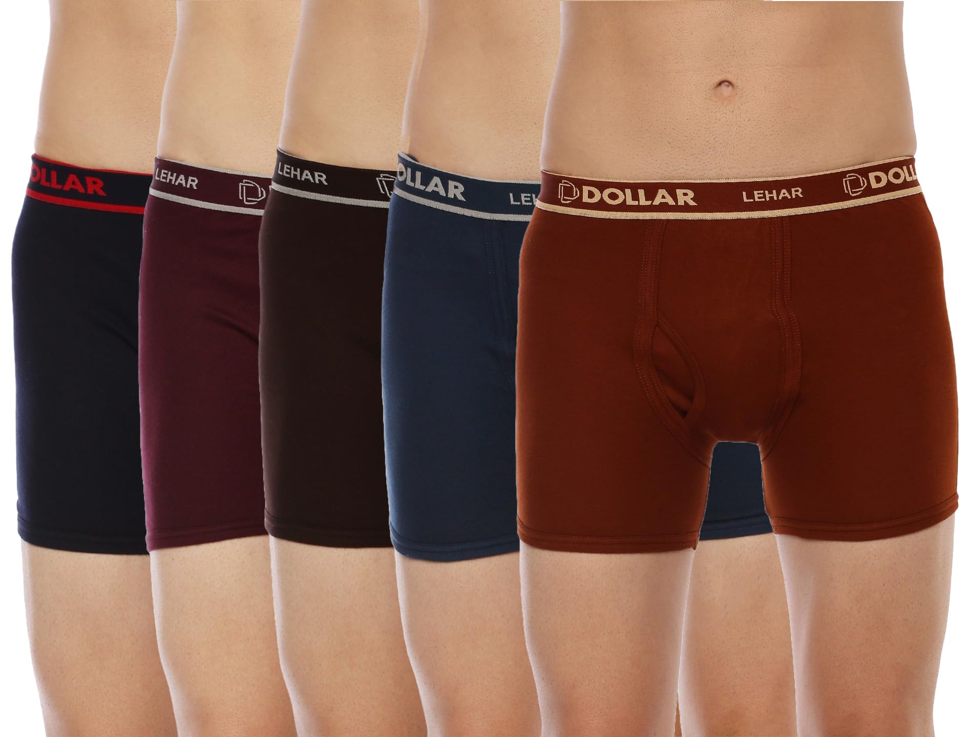 Dollar Lehar Mens Combed Cotton Trunk - Pack of 5 Assorted16 - Image 1