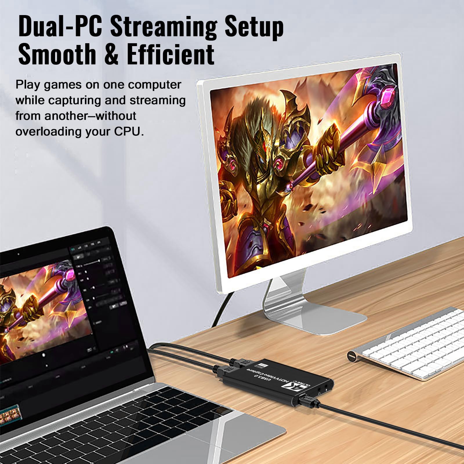 HDMI Video Capture Card 1080P 60FPS, USB 3.0 Game Capture Device, Compact & Portable for Streaming, Gaming, and Meetings, Compatible with Switch/PS4/PS5/PC/Laptop/OBS, Black