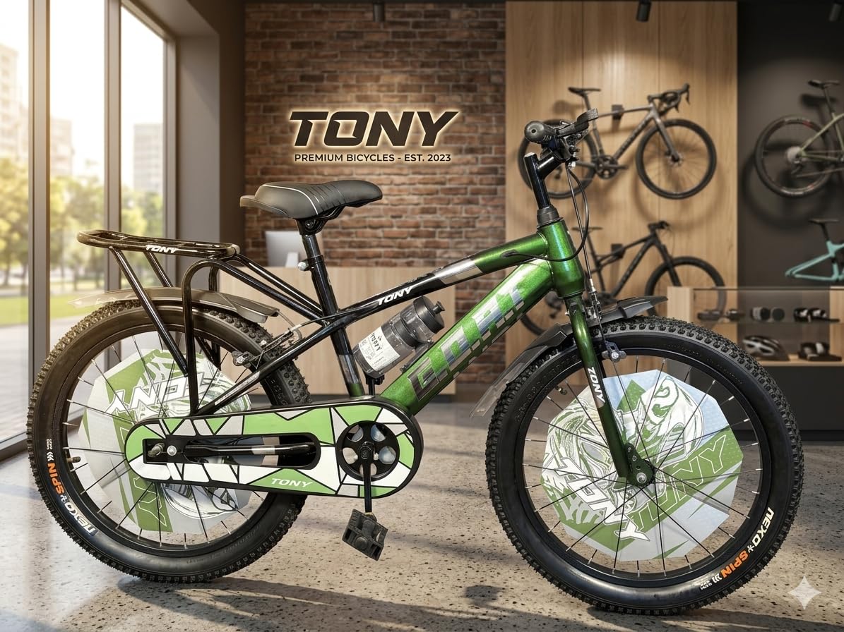 TONY RAW Bicycles Goat Sports Single Speed 20T Cycle for Kids 7 to 10 Years Boys & Girls with Side Support (Green Black)-picture-10
