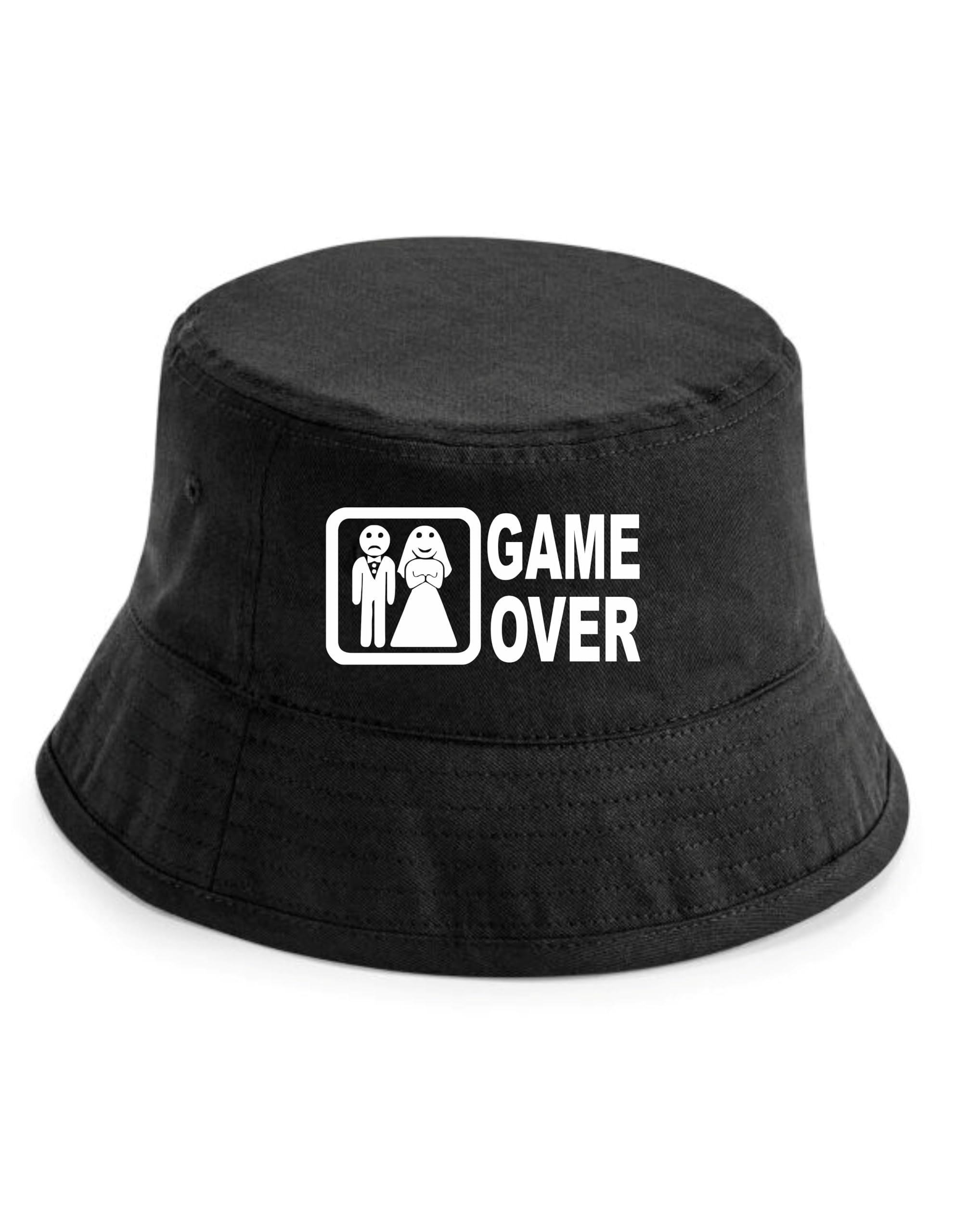 Print4u Unisex Black Game Over Bucket Hat Stag Night Groom Best Man For Men Lxl