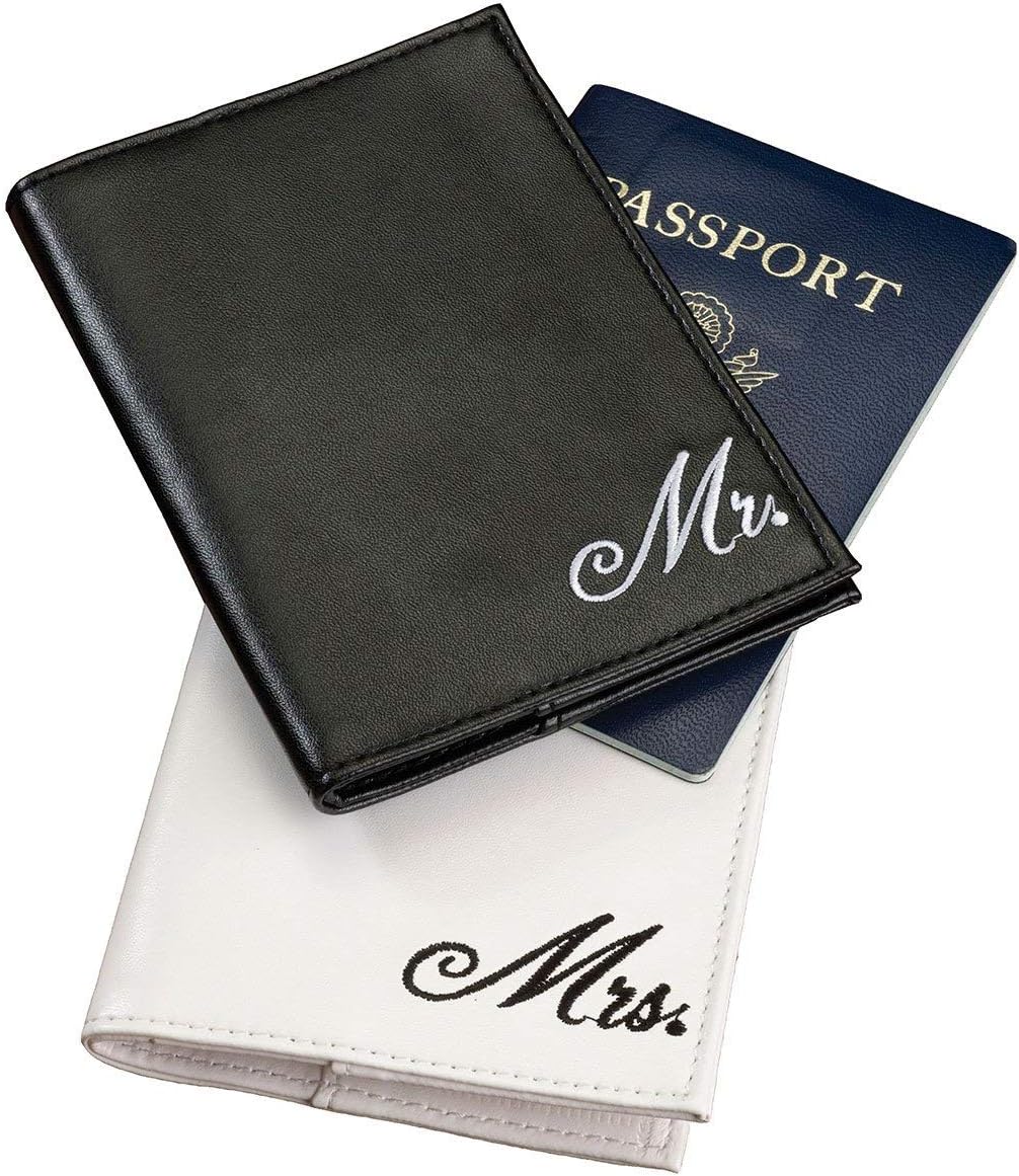 Lillian Rose 4"x5.5" Mrs. Passport Covers, Black & White