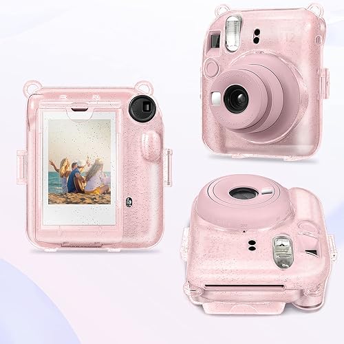 Miniatura 9 de Fintie Funda protectora transparente para cámara instantánea Fujifilm Instax Mini 12, carcasa rígida de cristal con bolsillo de película mejorado