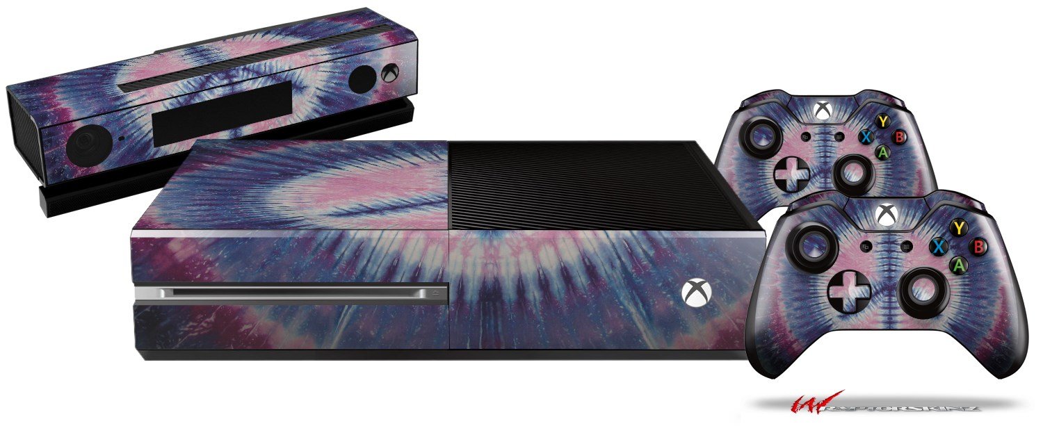 Tie Dye Peace Sign 101 - Holiday Bundle WraptorSkinz Decal Style Vinyl Skin Wrap compatible with XBOX One Original Console, Kinect and 2 Controllers (GAMING SYSTEM NOT INCLUDED)